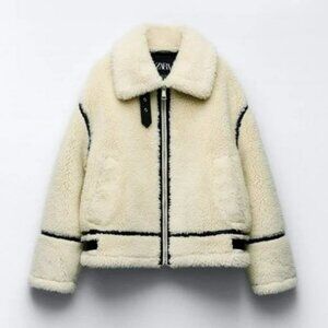 ZARA FAUX FUR BIKER JACKET